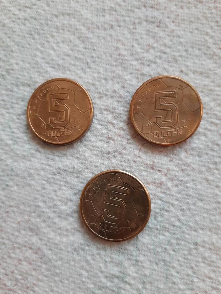 3x 5 Gulden EK 2000, Postzegels en Munten, Munten | Nederland, Losse munt, 5 gulden, Koningin Beatrix, Ophalen of Verzenden