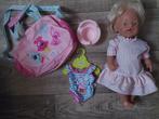 Vintage babyborn met jurkje tas badpak en potje, Ophalen of Verzenden, Gebruikt, Babypop