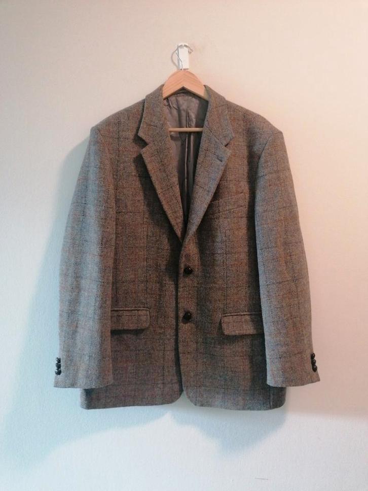 Harris Tweed Jas - Handgeweven Scheerwol - Maat L, Kleding | Heren, Kostuums en Colberts, Zo goed als nieuw, Maat 52/54 (L), Bruin