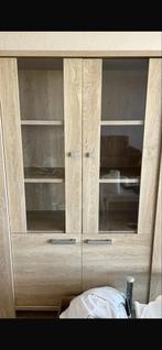 Vitrinekast met licht en opbergruimte - Bieden!, Ophalen, 50 tot 100 cm, Zo goed als nieuw, Met lade(s)