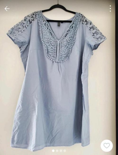 Blauw zomerjurkje katoen maat 50    oksel 66 cm.  nieuw, Kleding | Dames, Jurken, Nieuw, Maat 46/48 (XL) of groter, Blauw, Knielengte