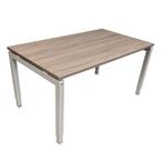 Vierpoot Slingerbureau Wit Patara Eiken Nieuw Blad B140xD80, Ophalen of Verzenden, In hoogte verstelbaar, Zo goed als nieuw, Bureau