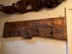 Vintage Houten Kapstok met Bronzen Haken, Huis en Inrichting, Gebruikt, 100 tot 150 cm, Hout, Ophalen