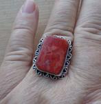 zilveren ring met natuurlijke jaspis [851], 18 tot 19, Verzenden, Zo goed als nieuw, Met edelsteen