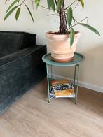 Groen Bijzettafeltje, Huis en Inrichting, 45 tot 60 cm, Minder dan 55 cm, Metaal of Aluminium, Rond