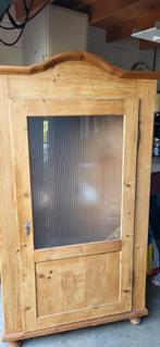 Antiek grenen hoekkast met slot en 3 legplanken, Huis en Inrichting, Ophalen, 50 tot 100 cm, Zo goed als nieuw, 150 tot 200 cm
