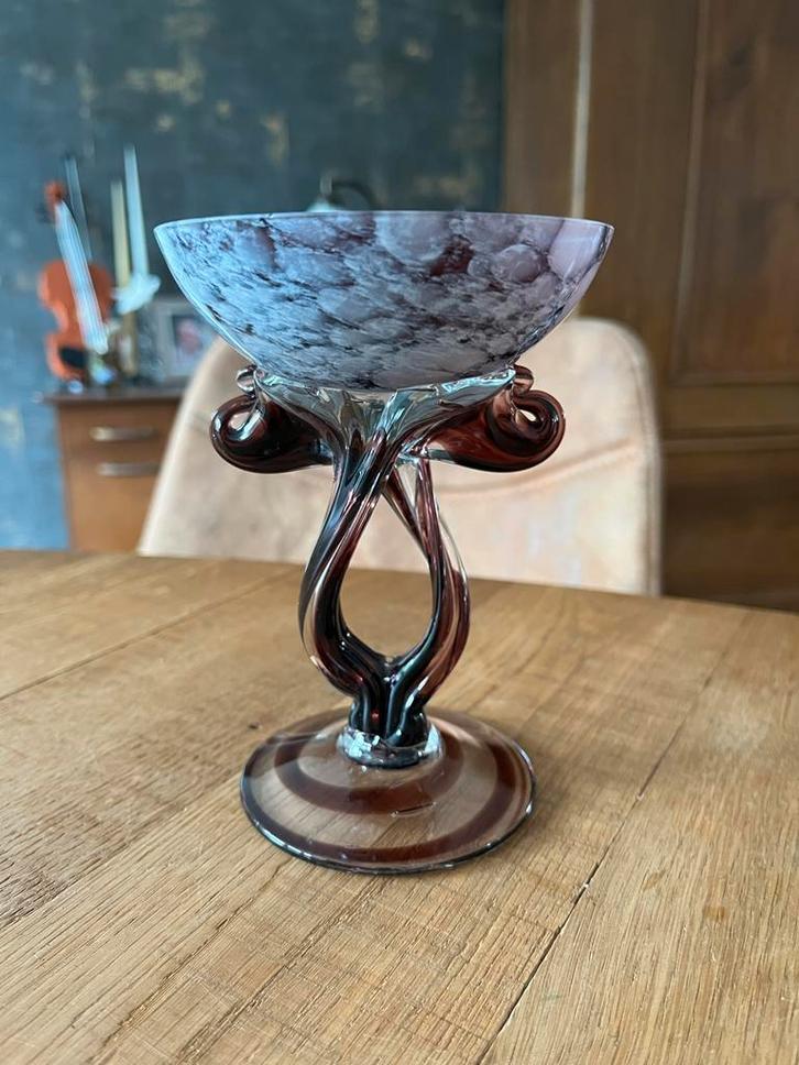 Jozefina Krosno Jellyfish Bowl - Handgeblazen Glasobject Gla, Antiek en Kunst, Antiek | Glas en Kristal, Ophalen of Verzenden
