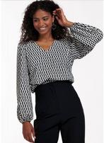 Studio Anneloes blouse Layla travelstof zwart/kit M nieuw, Maat 38/40 (M), Studio Anneloes, Zwart, Nieuw