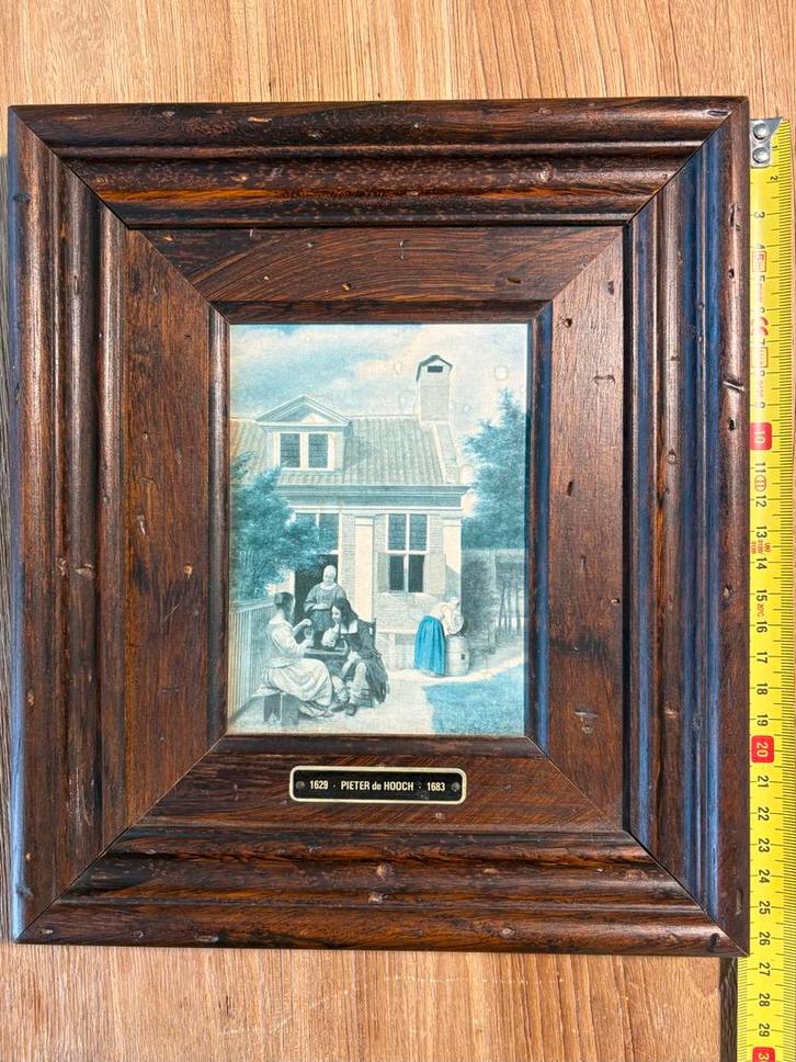 Pieter de Hooch (replica) in Houten Lijst, Antiek en Kunst, Kunst | Schilderijen | Klassiek, Ophalen of Verzenden