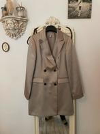 Double breasted blazer/ jurk 38 glanzend satijnen Champagne, Kleding | Dames, Ophalen of Verzenden, Zo goed als nieuw, Maat 38/40 (M)
