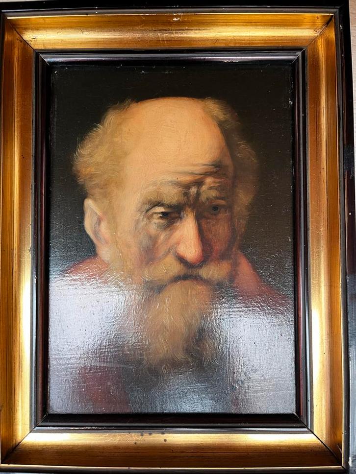 Olieverfschilderij van een oude man, Antiek en Kunst, Kunst | Schilderijen | Klassiek, Ophalen of Verzenden