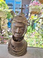 Antiek brons beeld koning oba benin yoruba yaruba, Ophalen of Verzenden