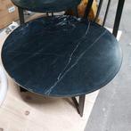 Marmeren salontafel rond zwart B70 x D70 x H35 cm, Ophalen of Verzenden, Zo goed als nieuw