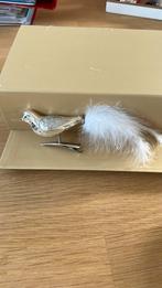 Kerstvogel op knikper glas zilver, Ophalen of Verzenden, Zo goed als nieuw