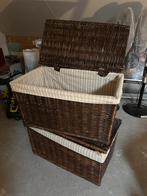 Donkerbruine rieten opbergmanden, Huis en Inrichting, Woonaccessoires | Kisten, Ophalen, Zo goed als nieuw, 50 tot 100 cm, Minder dan 50 cm