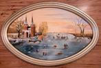 Oostpoort Delft, schaatsplezier 1800, Antiek en Kunst, Kunst | Schilderijen | Klassiek, Ophalen