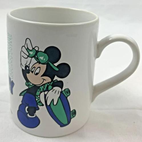 Disney Hey Mickey Mouse beker mok keramiek 1987 vintage, Verzamelen, Disney, Zo goed als nieuw, Servies, Mickey Mouse, Verzenden