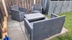 tuinmeubelset 2 stoelen, bank en tafel, Ophalen, 5 zitplaatsen, Kunststof, Gebruikt