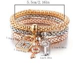Armbanden set met slot en sleutel bedels, Ophalen, Overige materialen, Nieuw, Met strass