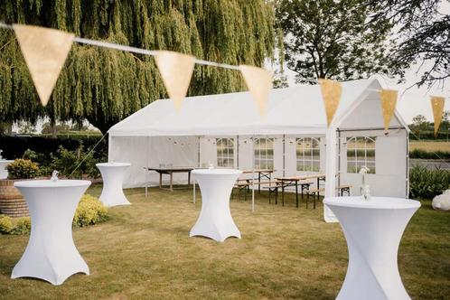 Partytent 4 x 8 meter te huur, Hobby en Vrije tijd, Feestartikelen | Verhuur, Gebruikt, Ophalen