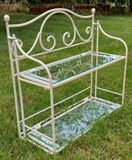 Brocante Vintage boeken of sierspullen rekje  Metaal en glas, Ophalen, Gebruikt