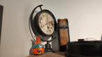 Antieke klok met wereldkaart, Ophalen, Gebruikt, Analoog, Staande klok