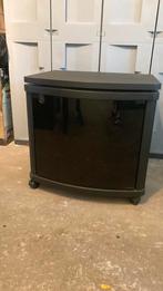 Tv  audio kast, wielen, draaiplateau, getint glazen deur, Ophalen, Gebruikt, 50 tot 100 cm, Minder dan 100 cm