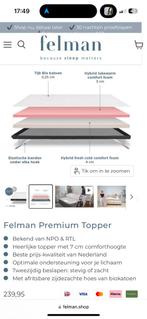 Felman Premium Topper, Gebruikt, Tweepersoons, Ophalen of Verzenden, Matras