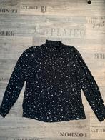 Zwarte blouse met witte sterren, Kleding | Dames, Blouses en Tunieken, Verzenden, Zo goed als nieuw, Maat 38/40 (M), Zwart