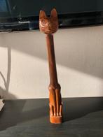 Houten poes / kat, Antiek en Kunst, Kunst | Beelden en Houtsnijwerken, Ophalen of Verzenden