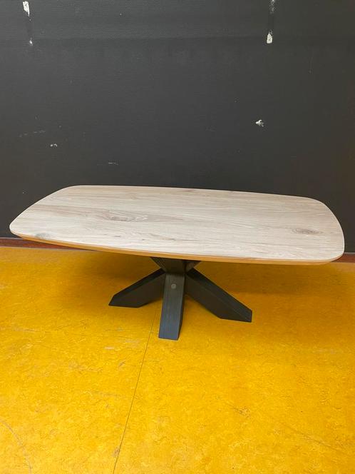 Massief Eiken Salontafels - Deens/Ovaal - Zwarte Matrix, Huis en Inrichting, Tafels | Salontafels, Nieuw, Minder dan 50 cm, 100 tot 150 cm