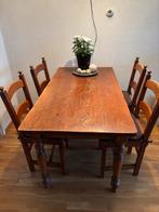 Grenen Eettafel met 4 Stoelen, Huis en Inrichting, Tafels | Eettafels, Ophalen, Gebruikt, 100 tot 150 cm, 150 tot 200 cm