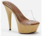 Ellie Schoenen Mya 6" Stiletto Pumps 40 Mule + Houten hak, Kleding | Dames, Schoenen, Pumps, Bruin, Nieuw, Ophalen of Verzenden