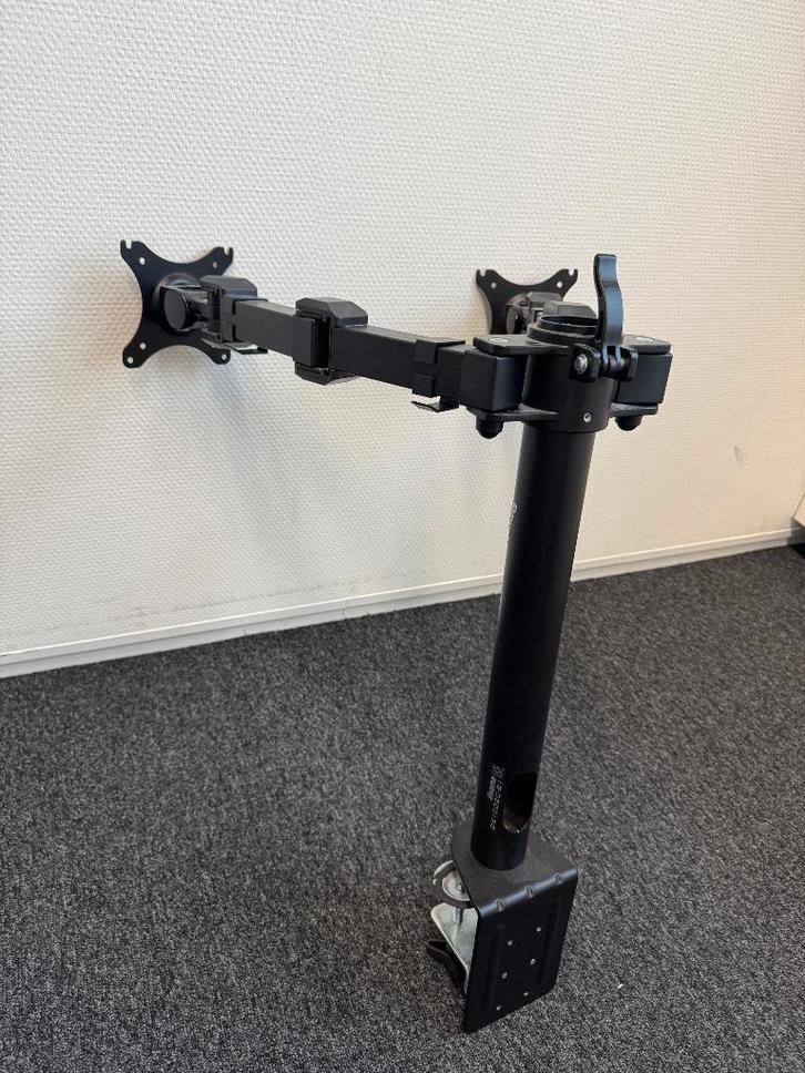 Dubbel beeldscherm met Monitor arm, Computers en Software, Monitoren, Zo goed als nieuw, 60 Hz of minder, DisplayPort, HDMI, Kantelbaar