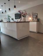 Keuken Ikea hout look , hoogglans wit greeploos, Ophalen, Wit, Dubbelwandige keuken, Zo goed als nieuw