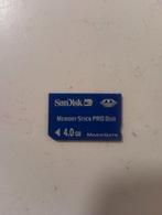 Sandisk memory stick pro duo met 4GB blauw., Memory stick, Sandisk, Ophalen of Verzenden, Zo goed als nieuw