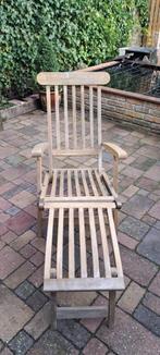 Deckchair, Tuin en Terras, Tuinstoelen, Ophalen, Zo goed als nieuw, Teakhout, Verstelbaar