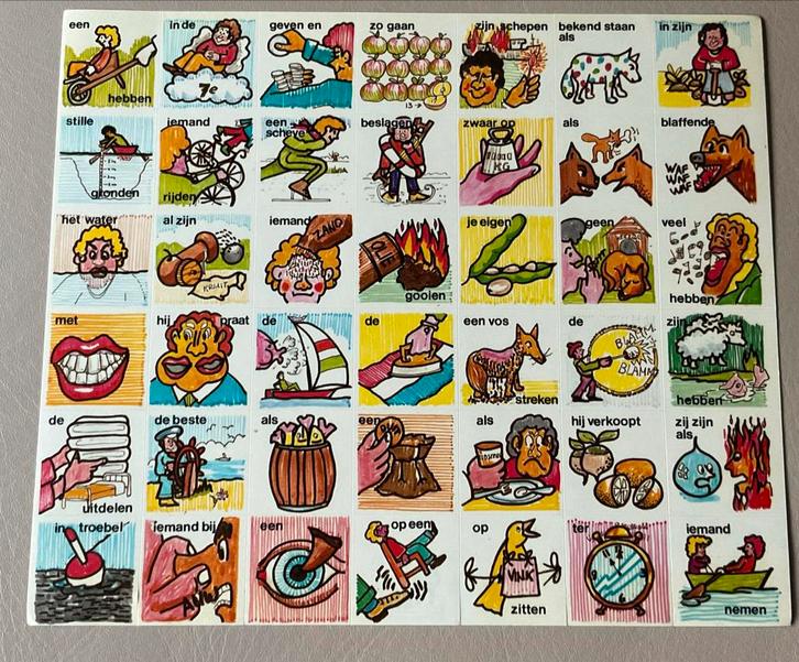 Vintage spreekwoorden stickervellen van De Stulp, Hobby en Vrije tijd, Stickers en Plaatjes, Zo goed als nieuw, Meerdere stickers