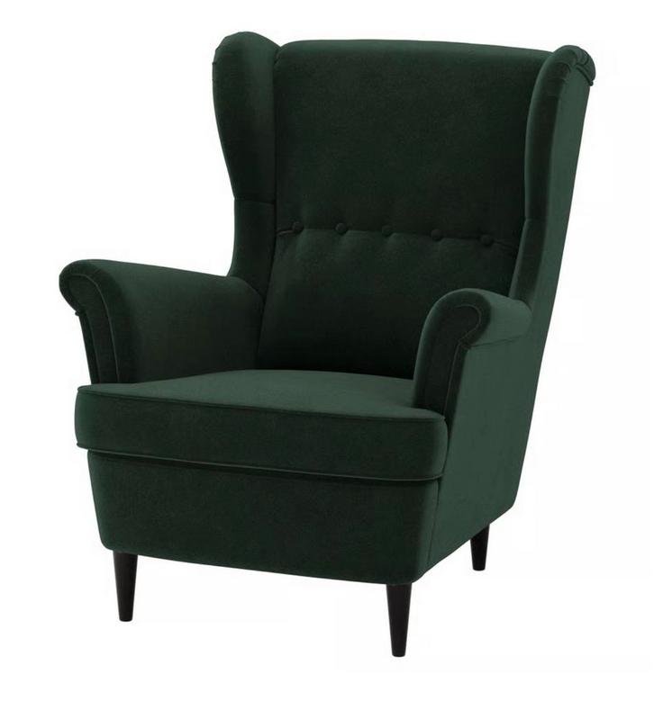 Donkergroene STRANDMON Fauteuil, Huis en Inrichting, Fauteuils, Zo goed als nieuw, Stof, 75 tot 100 cm, Ophalen