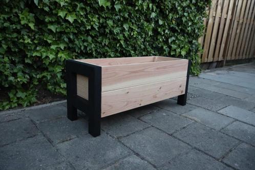 Aanbieding!! Luxe Douglas plantenbak - zwarte poten -, Tuin en Terras, Bloembakken en Plantenbakken, Zo goed als nieuw, Hout, Tuin