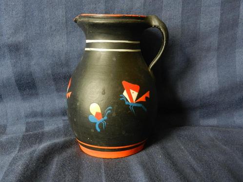 Koudlak versierde kan vlinders Gouda ca 1930 Antheunis Ivora, Antiek en Kunst, Antiek | Keramiek en Aardewerk, Ophalen of Verzenden