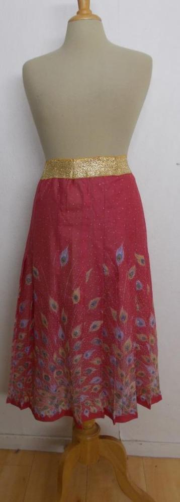 Handmade pauwen veren print roze/roodachtige rok! L beschikbaar voor biedingen