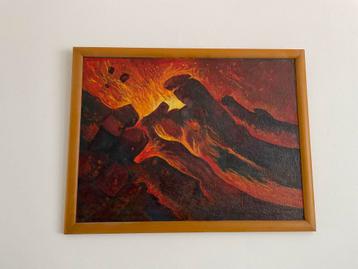 Vulkanisch schilderij gesigneerd door J. Cuperus beschikbaar voor biedingen