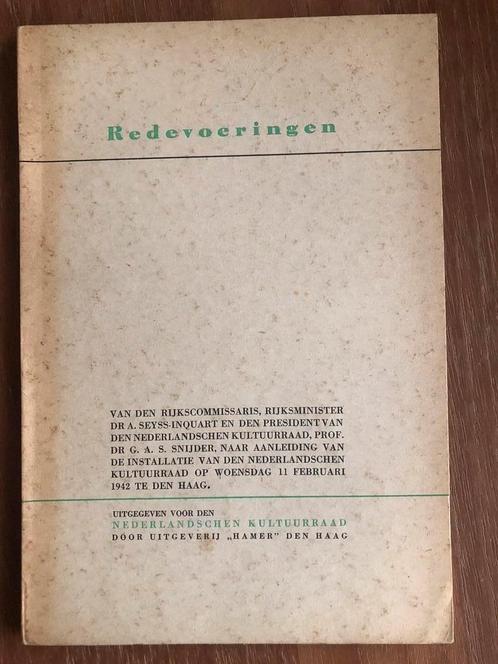NSB 1942 Redevoeringen van Seyss en, Boeken, Oorlog en Militair, Zo goed als nieuw, Ophalen of Verzenden