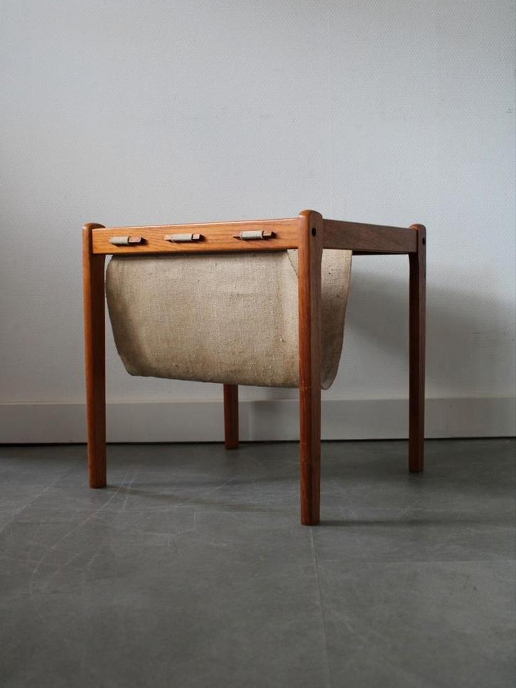 Vintage Deense bijzettafel door Brdr. Furbo Spøttrup, Huis en Inrichting, Tafels | Bijzettafels, Zo goed als nieuw, Vierkant, 45 tot 60 cm