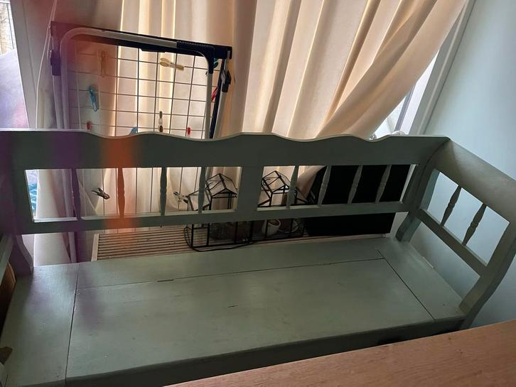 Charmante landelijke klepbank, Huis en Inrichting, Banken | Voetenbanken en Poefen, Gebruikt, 100 tot 125 cm, 50 tot 75 cm, Rechthoekig