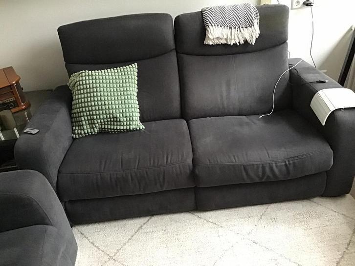 2 en 2,5 zit in de kleur blauw/grijs, Huis en Inrichting, Banken | Bankstellen, Gebruikt, Overige maten, 150 tot 200 cm, Ophalen