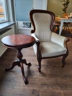 Antieke Biedermeier fauteuil met bijzettafel, Ophalen