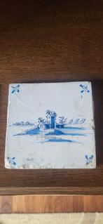 Oude Delftse Tegel met Landschap, Antiek en Kunst, Antiek | Wandborden en Tegels, Ophalen of Verzenden