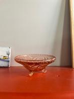 Vintage glazen roze bonbon schaal, Ophalen of Verzenden